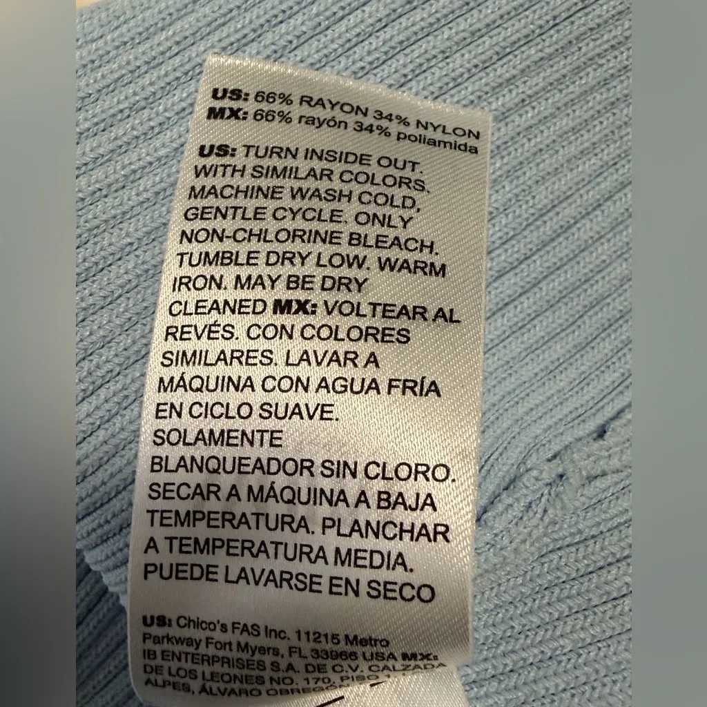 White House Black Market Light Blue Ribbed Tank - Image 5