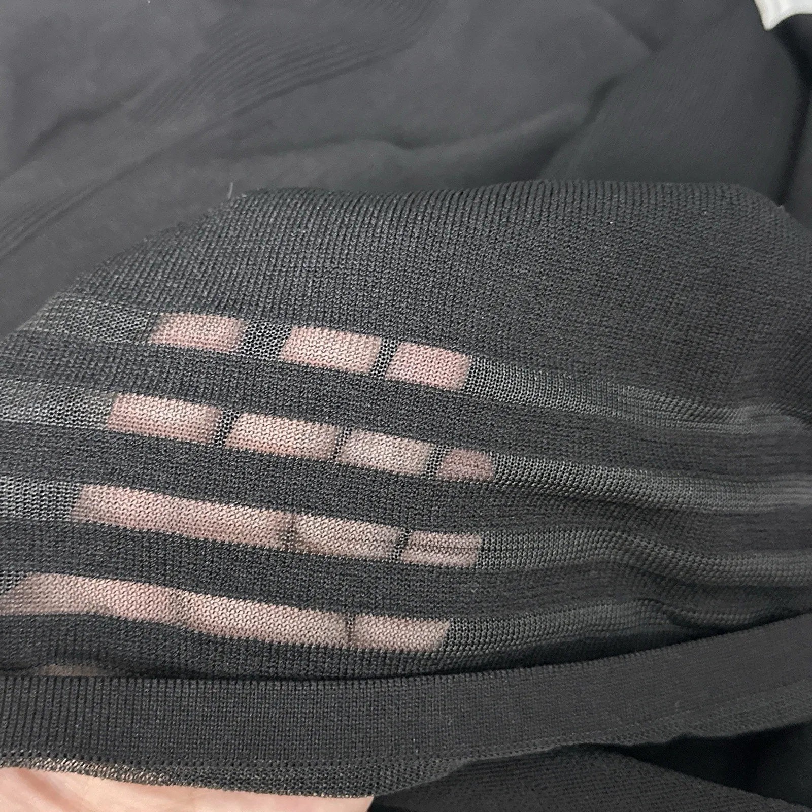 Calvin Klein Illusion-Stripe Fit & Flare Sweater Dress Black Women's Size XL - Image 10