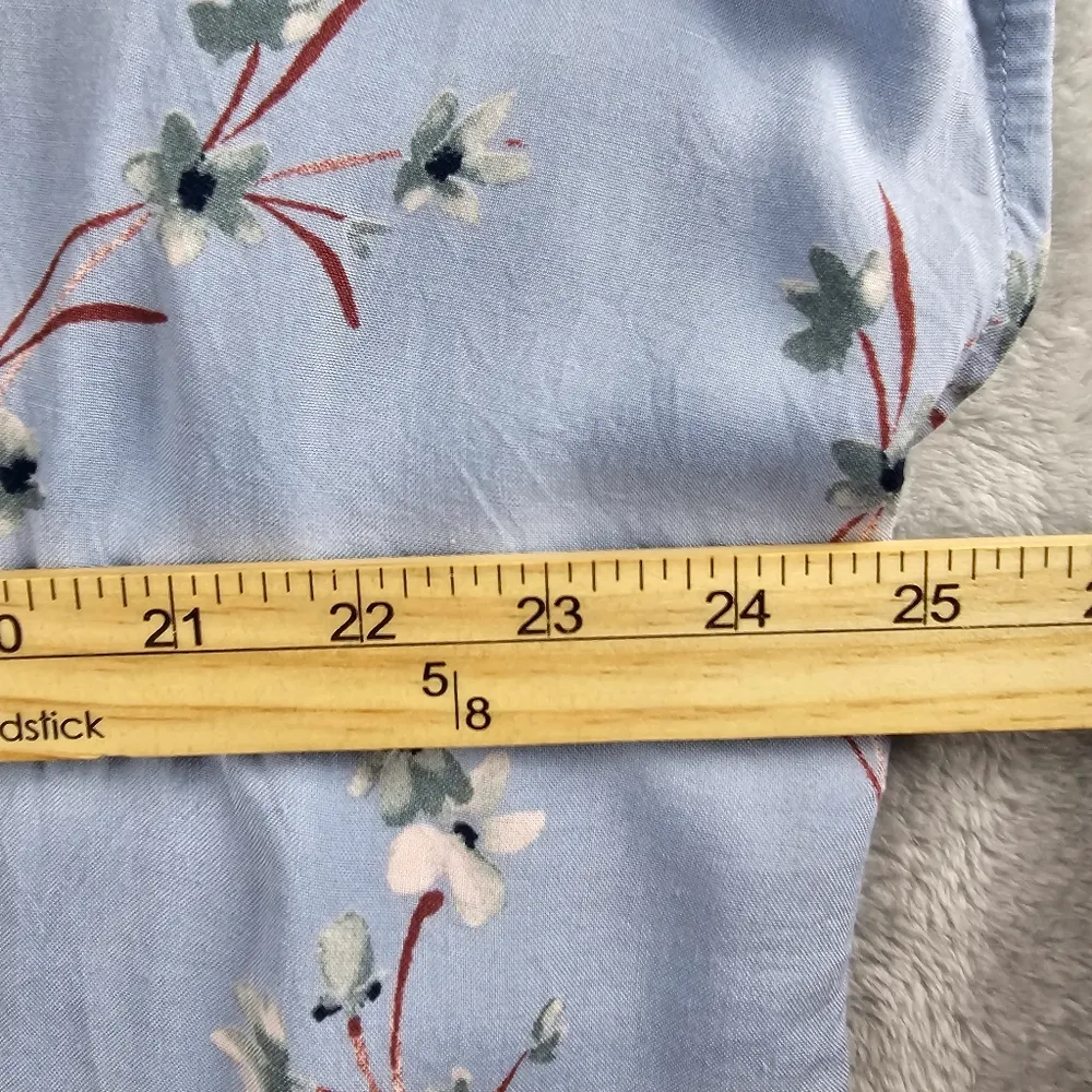 Como Vintage Blouse Top Blue Floral Pattern Sleeveless Womens Size XXL 2XL - Image 4