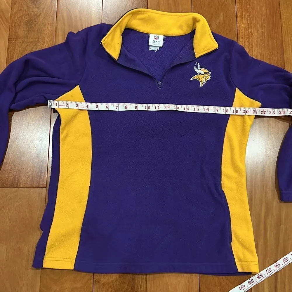 NFL Minnesota Vikings NFL Team Apparel Womens Pullover Sweatshirt  1/4 Zip M - Image 5