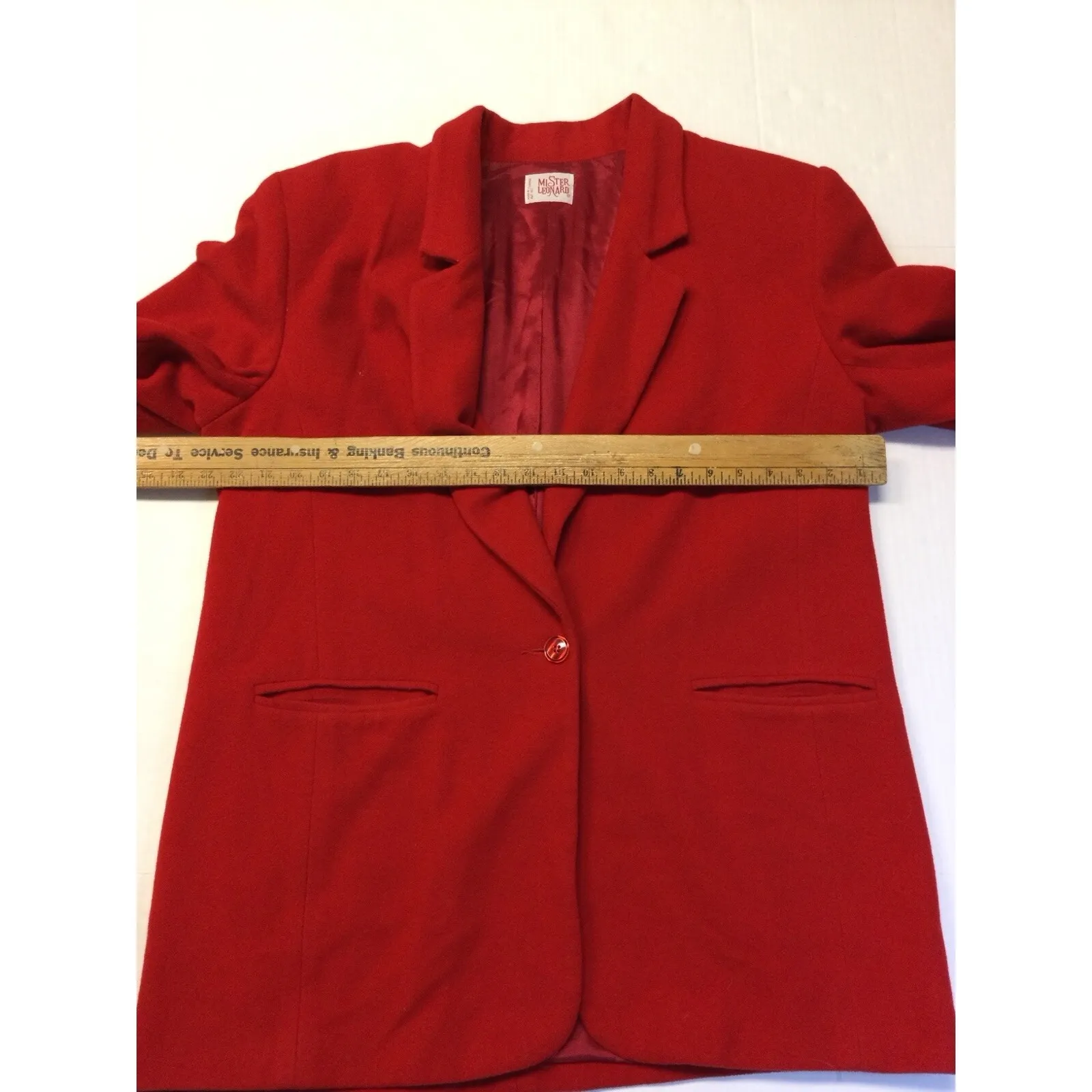 Vintage Mister Leonard Style‎ QM6291S Wool Blazer Red Made in Canada Sz 16 - Image 7