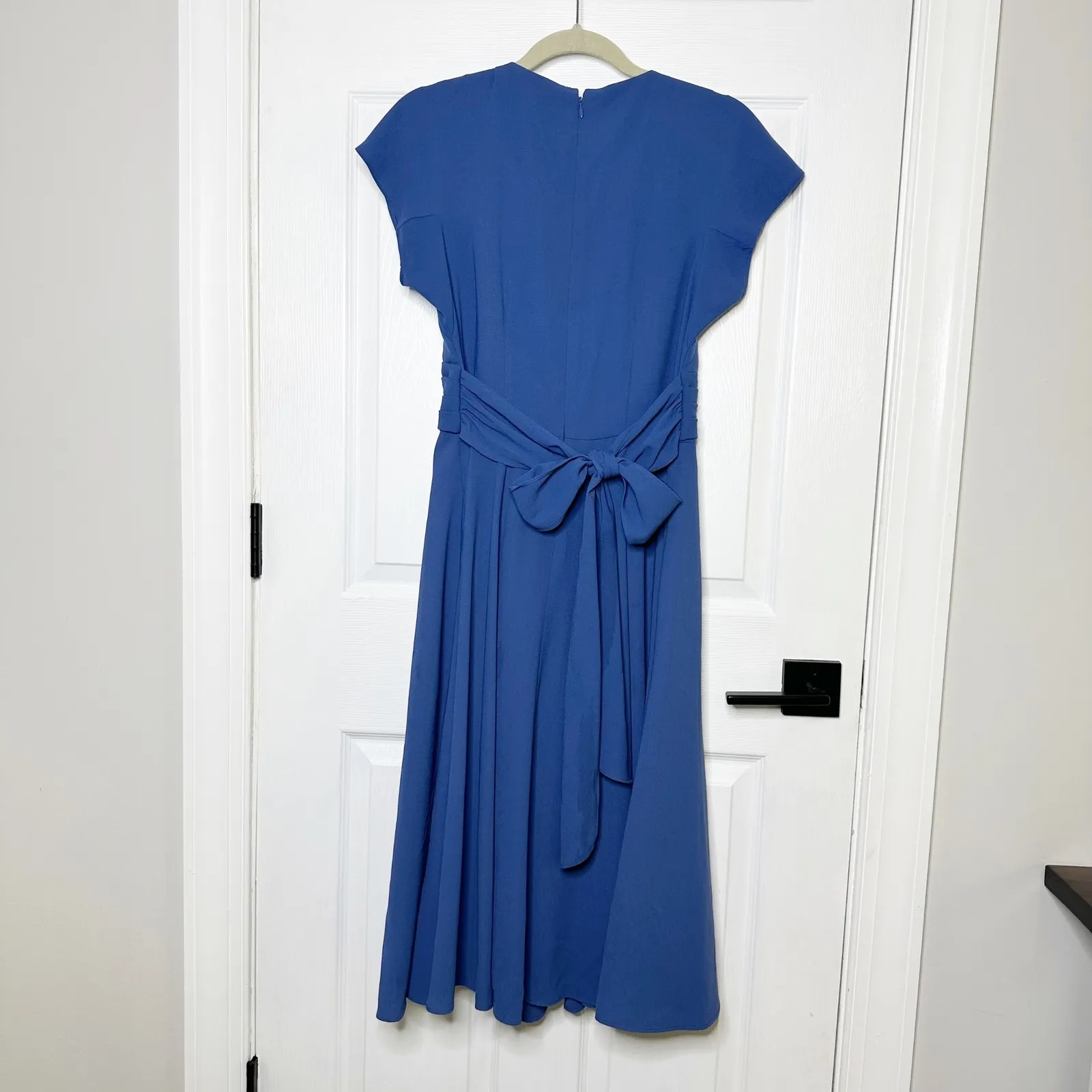Gal Meets Glam Seraphina‎ Crisscross Bodice Midi Dress Paris Blue Size 4 - Image 6