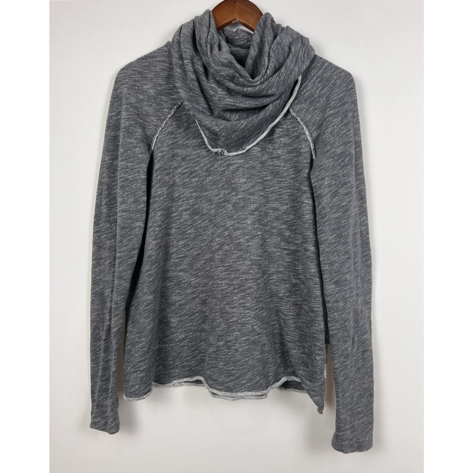 Free People FP Beach One Body Cocoon Cowl Neck Pullover Hoodie Heather Gray OS - Image 3