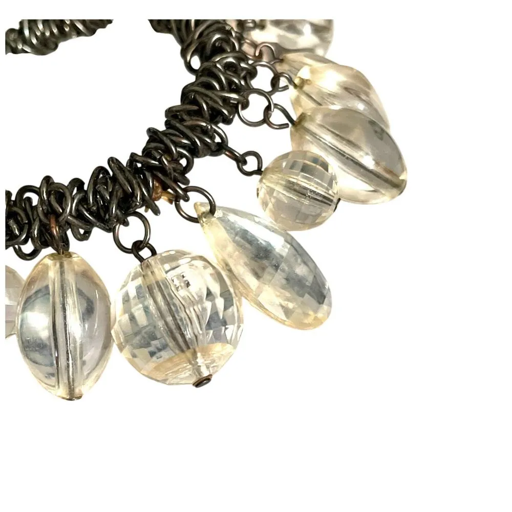 Clear Beaded Chunky Bauble Stretch Bracelet - Image 8