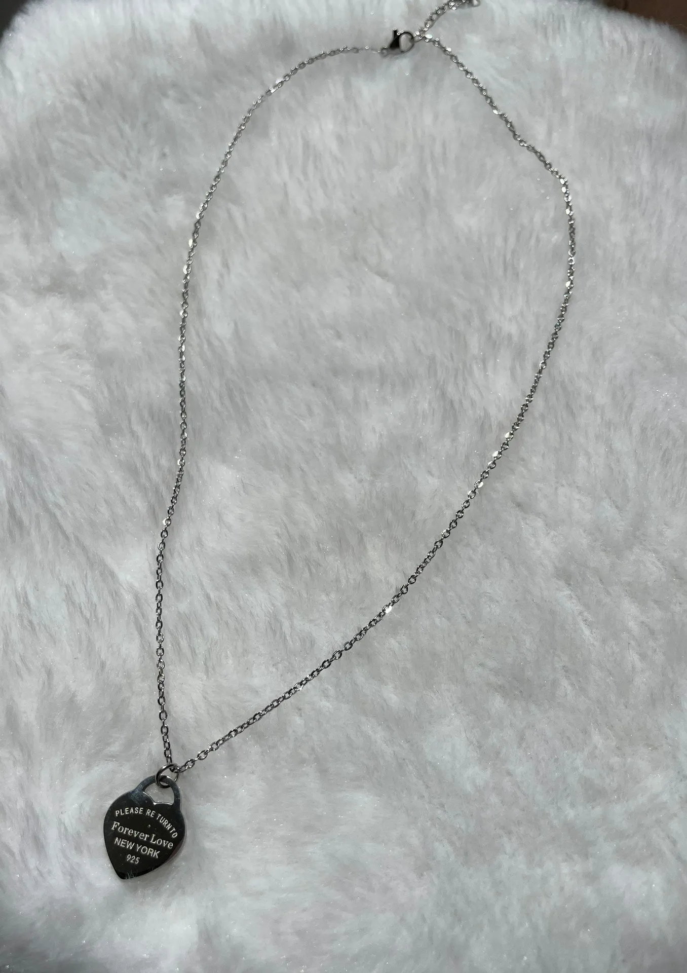 New Silver Heart tag Necklace - Image 2