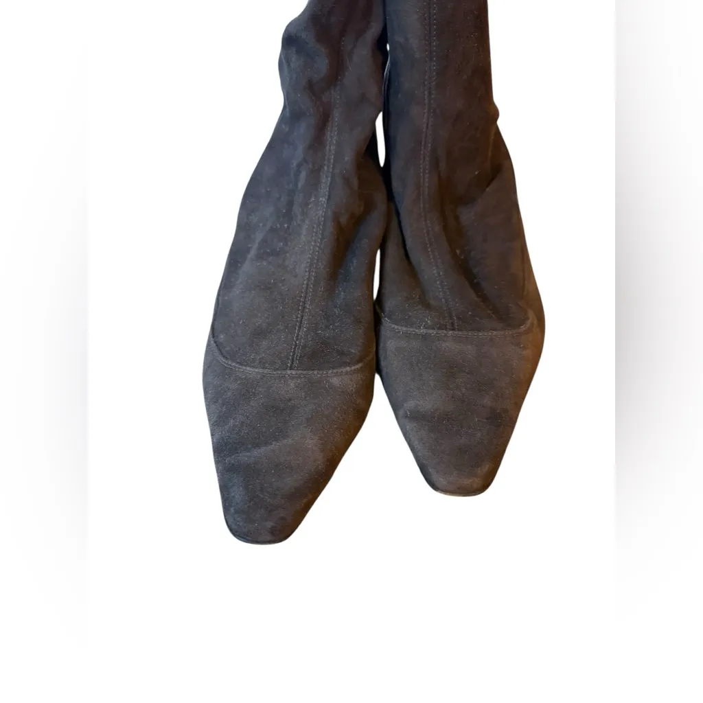 Christian Louboutin Brown Suede Pull On Heeled Boots - Image 5