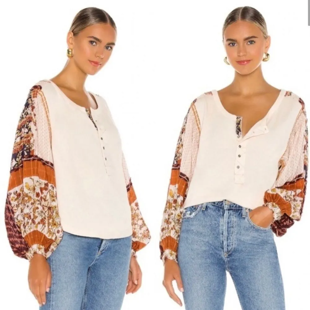 Free People Vintage Combo Light Magic Henley Blouse - Image 5