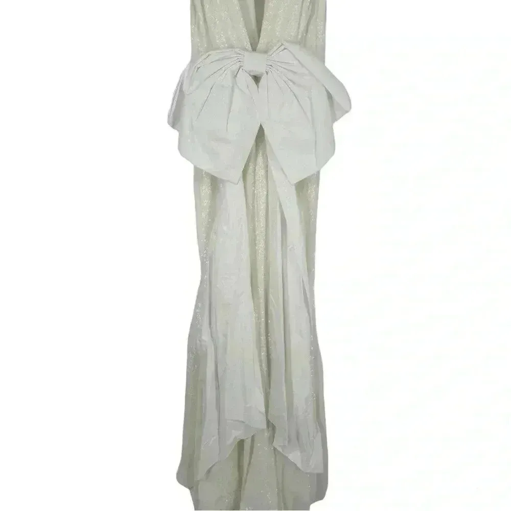 Rebecca Vallance Davina Bow Wedding Gown Ivory Mermaid Sequin Dress Sz 6 NWT White - Image 6