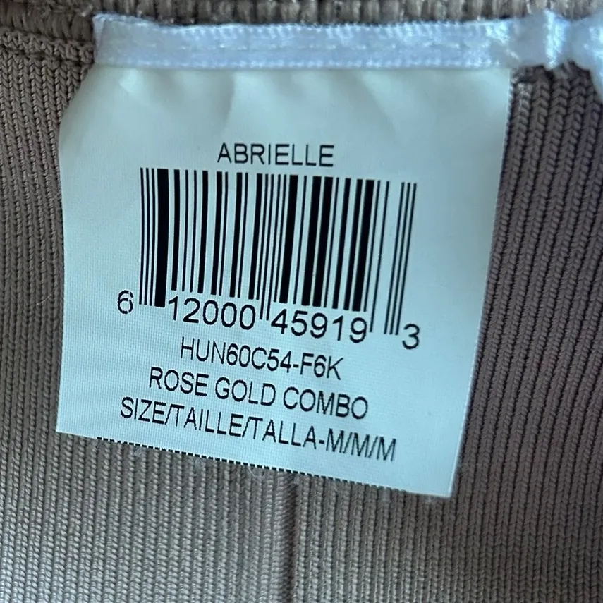 Herve Leger Rose Gold Off-Shoulder Bandage Dress Sweetheart Neckline Metallic - Image 13