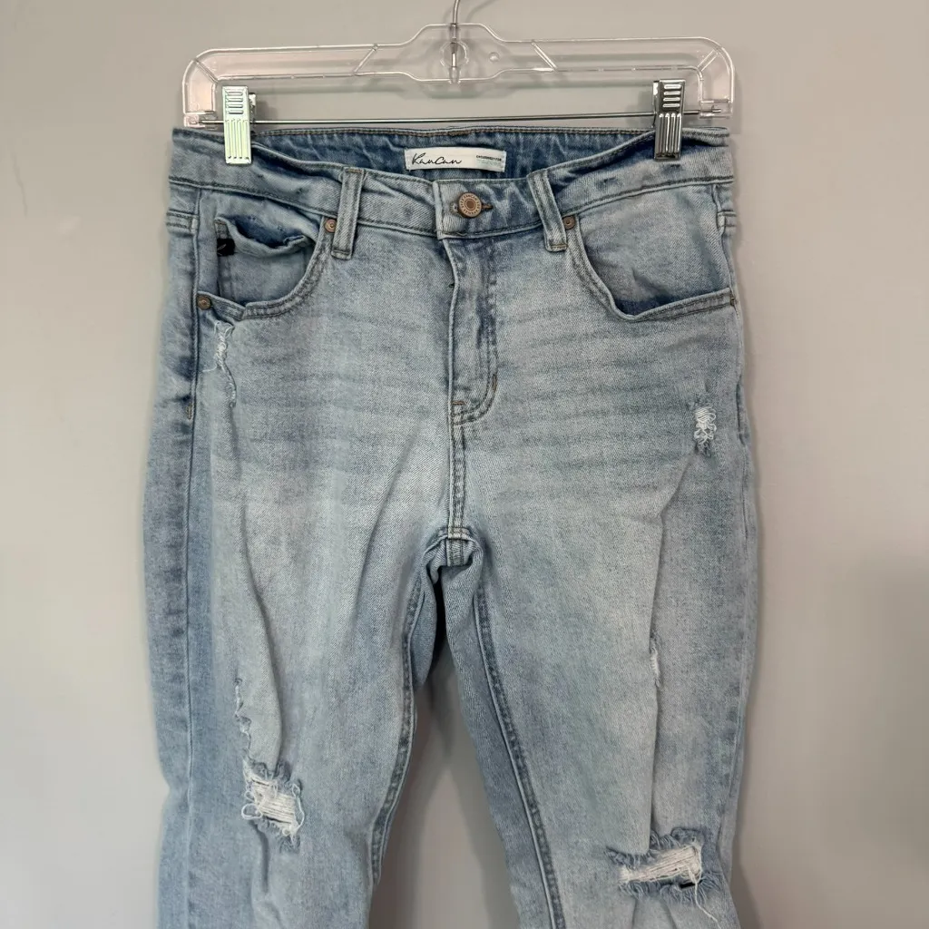 KanCan Light Wash Distressed Ankle Jeans Women’s Size W 27 Cotton & Spandex - Image 3