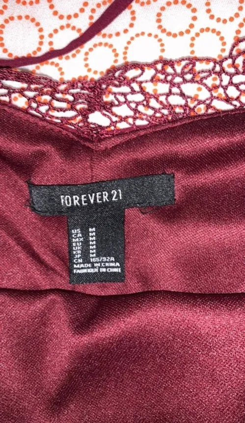 Burdundy Flowy Summer Dress Medium - Image 3