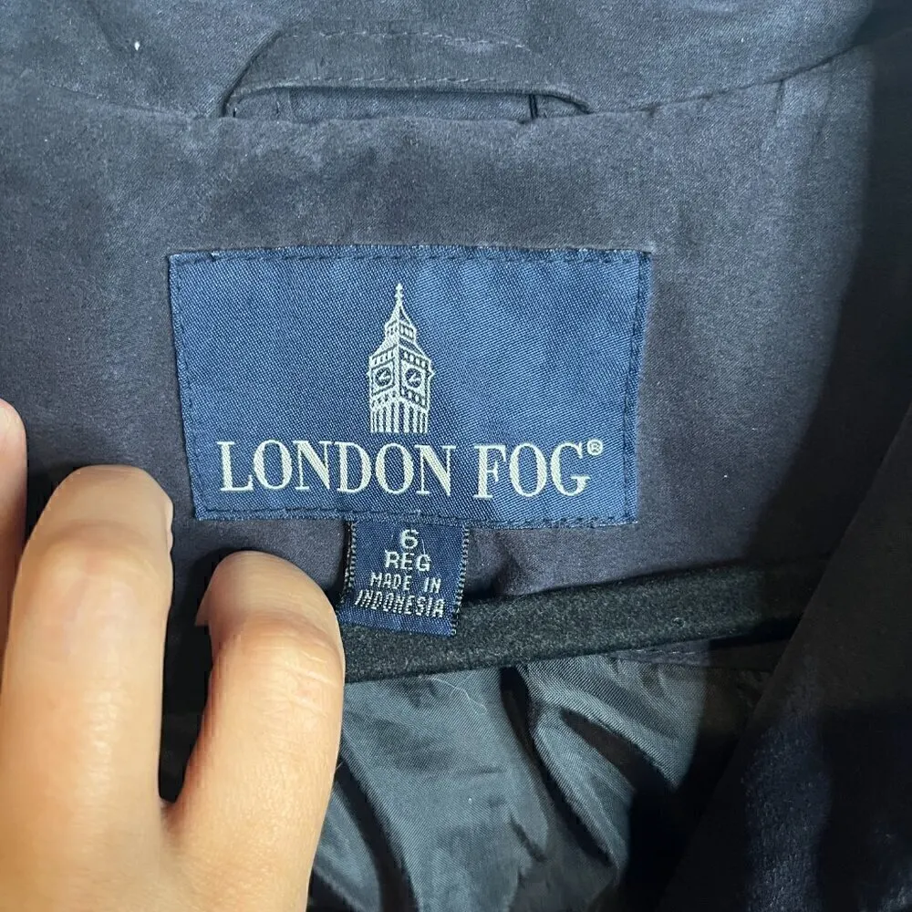 London Fog navy blue long duster jacket - Image 3