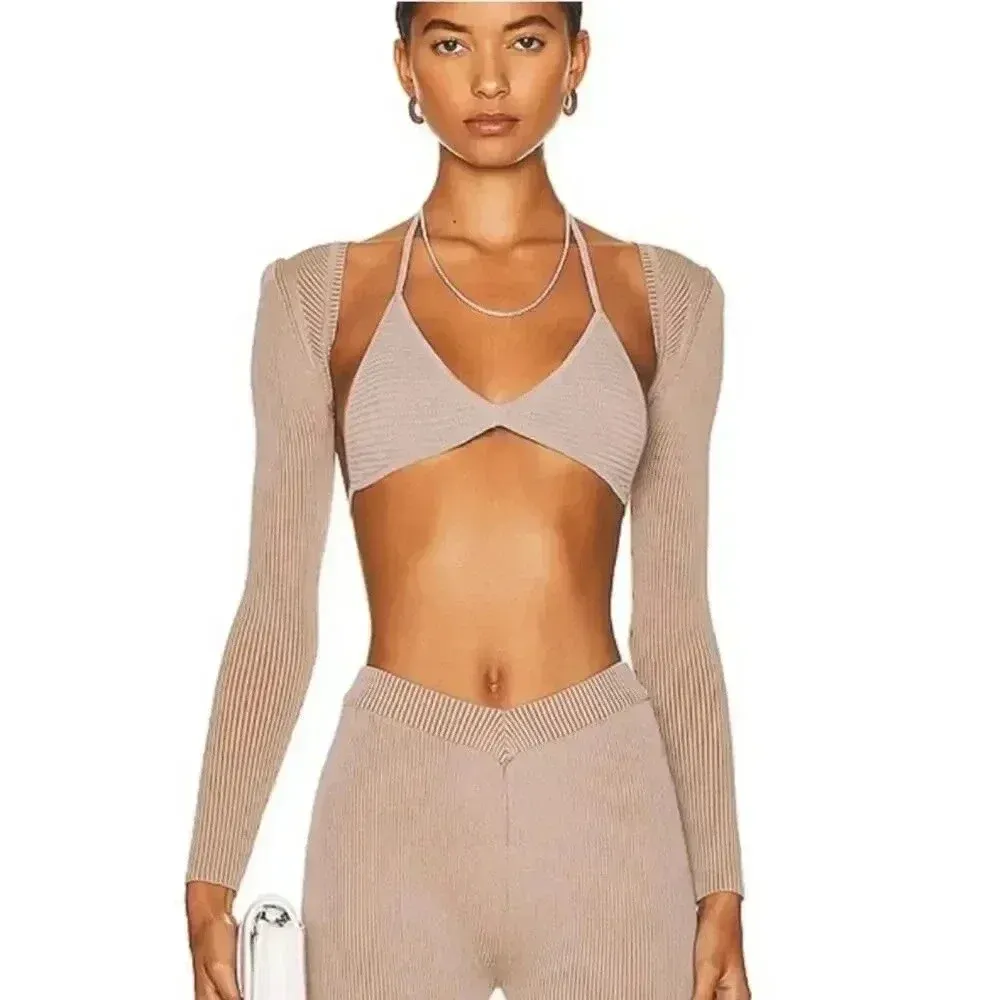 SER.O.YA Retrofête Dahlia Sweater Shrug Set Brown L NWT Size L - Image 5