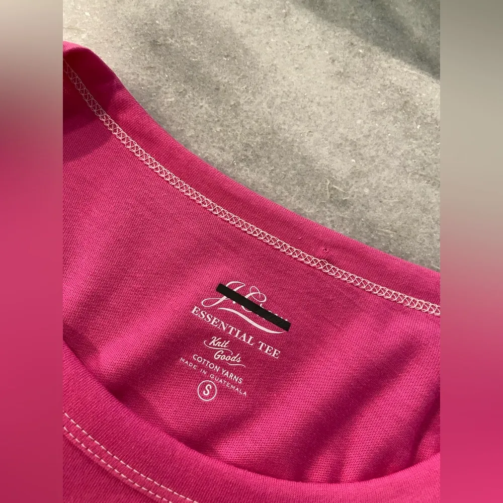 NWOT J. Crew Size S Neon Pink Short Sleeve Crew Neck Pocket Tee Shirt - Image 9