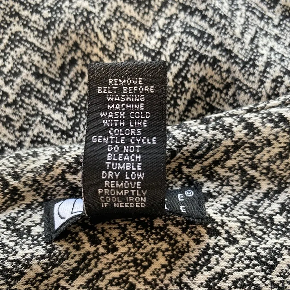 Carole Little black and white stretchy a-line zip skirt women's size 8 - Image 8