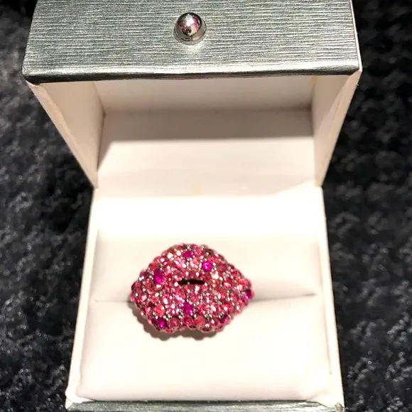 Limited Edition Pink Rhinestone Lip Ring - Image 3