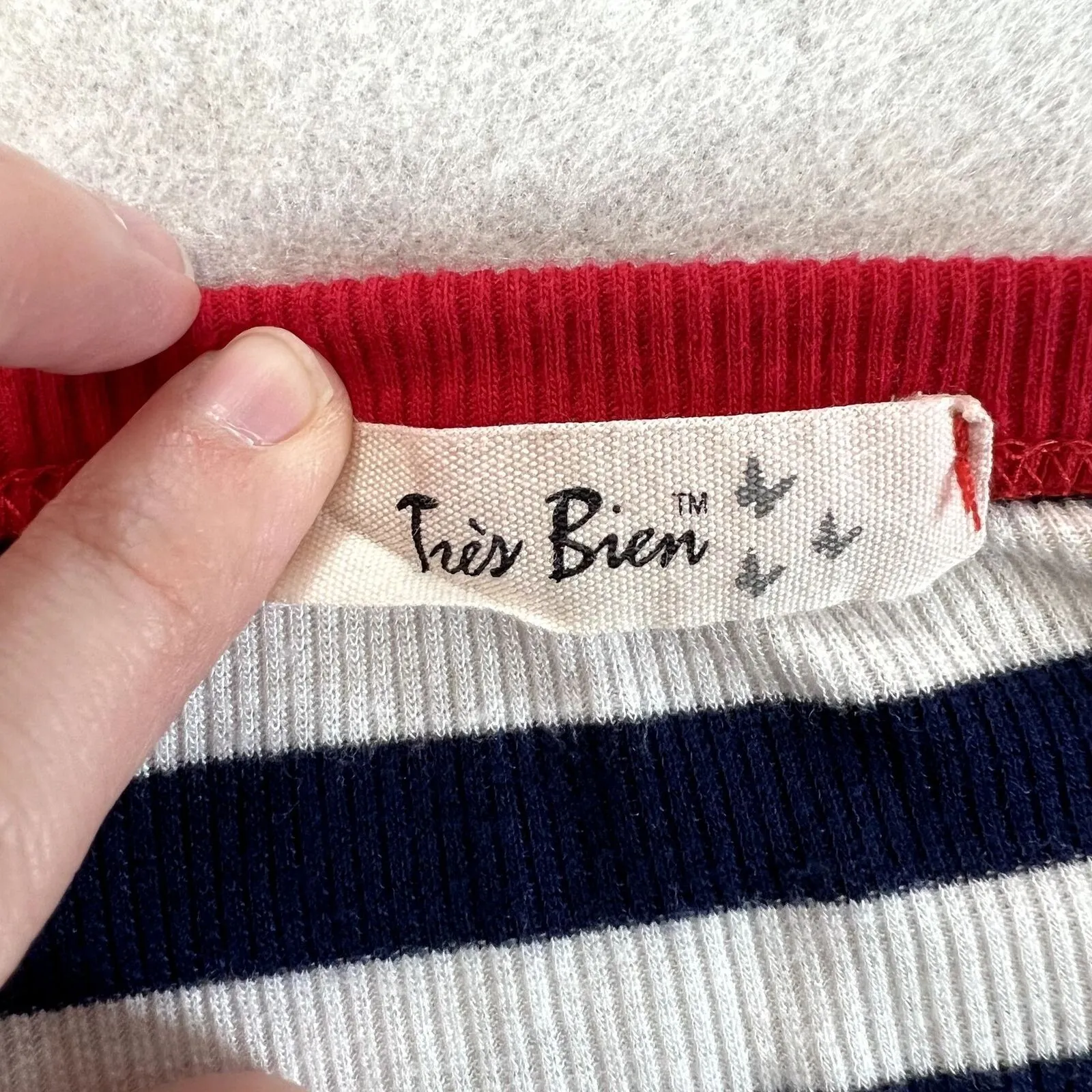 Tres Bien Striped Short Sleeve Crop Tee - Image 6