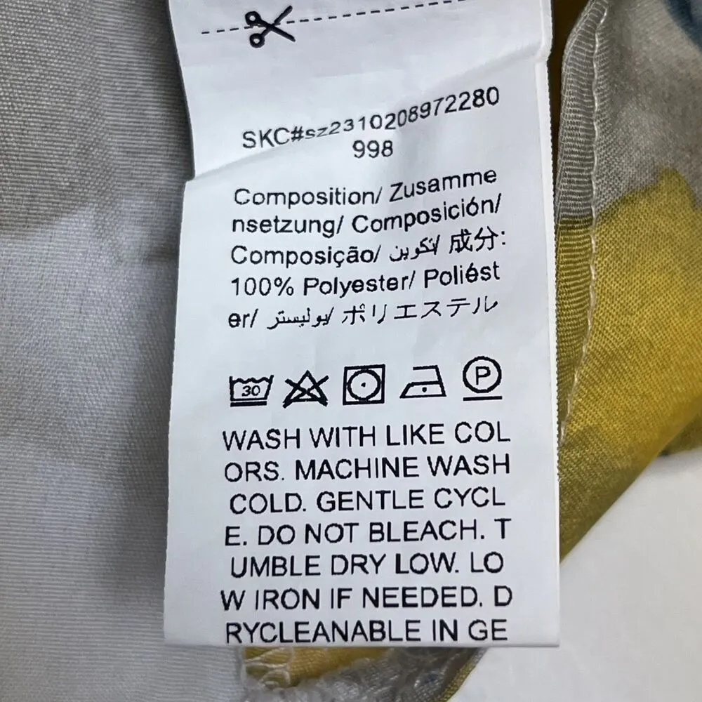 SHEIN Vibrant Floral Collared Button Down Blouse Elastic Wrist Puff Shoulder Lrg - Image 13