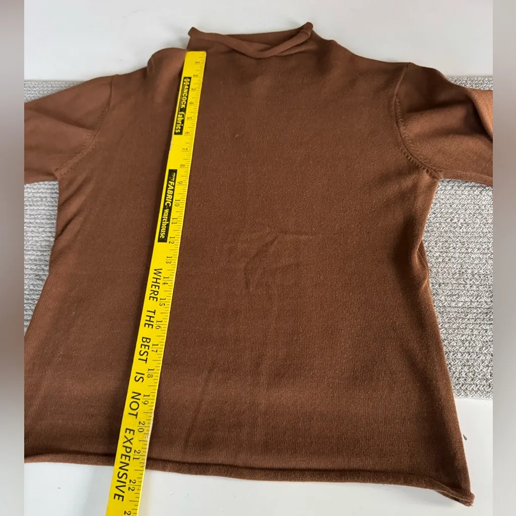 SPANNER Camel Tan Cotton Wool Rollneck Mockneck Sweater Size Medium Brown - Image 5