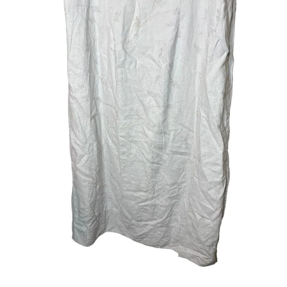 Vintage Elisabeth By Liz Claiborne‎ 100% Linen Embroidered Dress Size 14 - Image 3