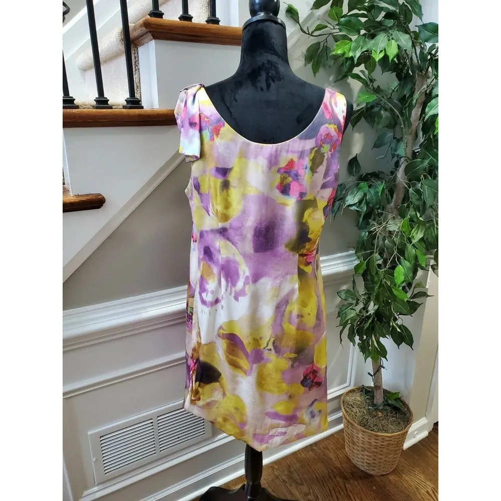 H&M Women's Multicolor 100% Polyester Sleeveless Scoop Neck Knee Length Dress 12 - Image 7