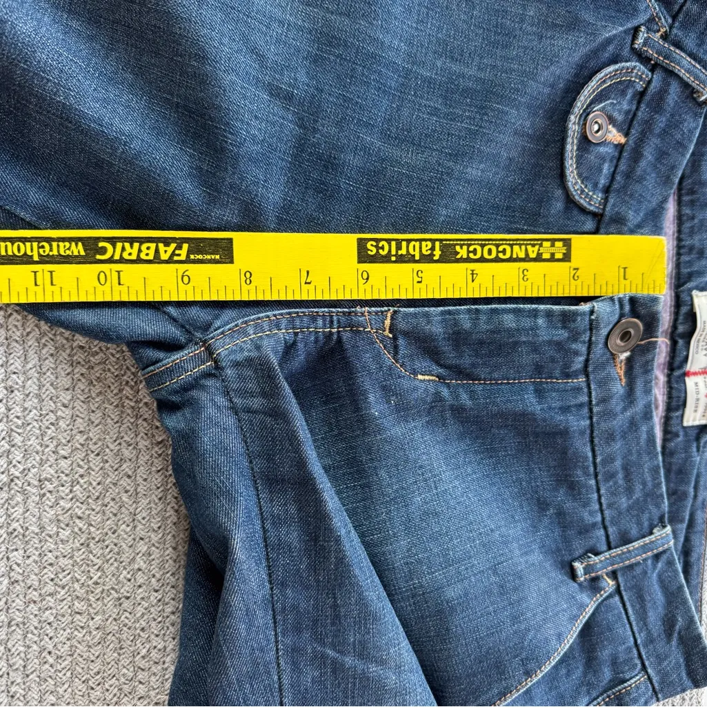 Vintage Old Navy Wide Leg Dark Rinse Denim Mid Rise Flare Wide Leg Jeans Sz 4 - Image 10