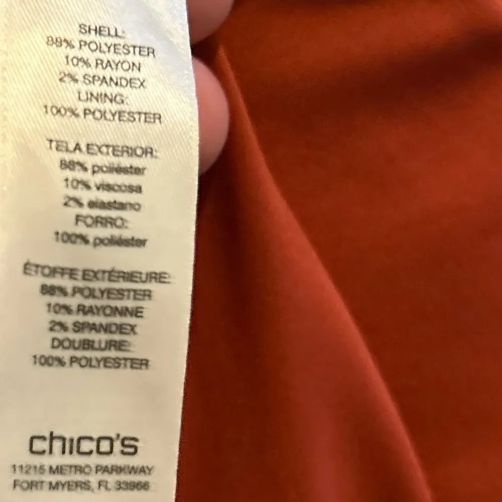 Chico's Women's Burnt Orange Open Front Jacket Size 1 Long Sleeve Casual - Image 3