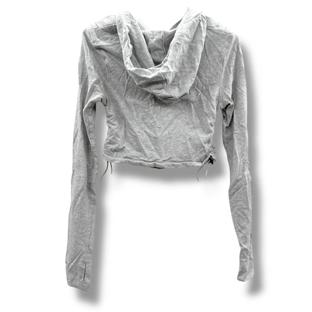 Free People Movement‎ Kadi Shrunken Hoodie Gray Women’s Size Small Cropped Zip - Image 3