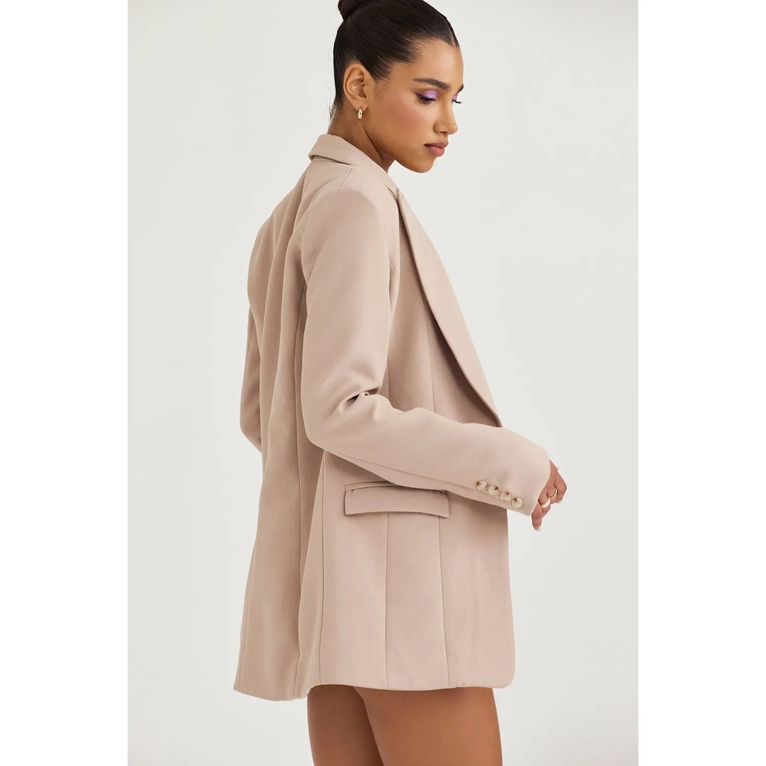 House of CB Marta Latte Tailored Oversized Timeless Blazer Chic Preppy NWT XS - Image 7