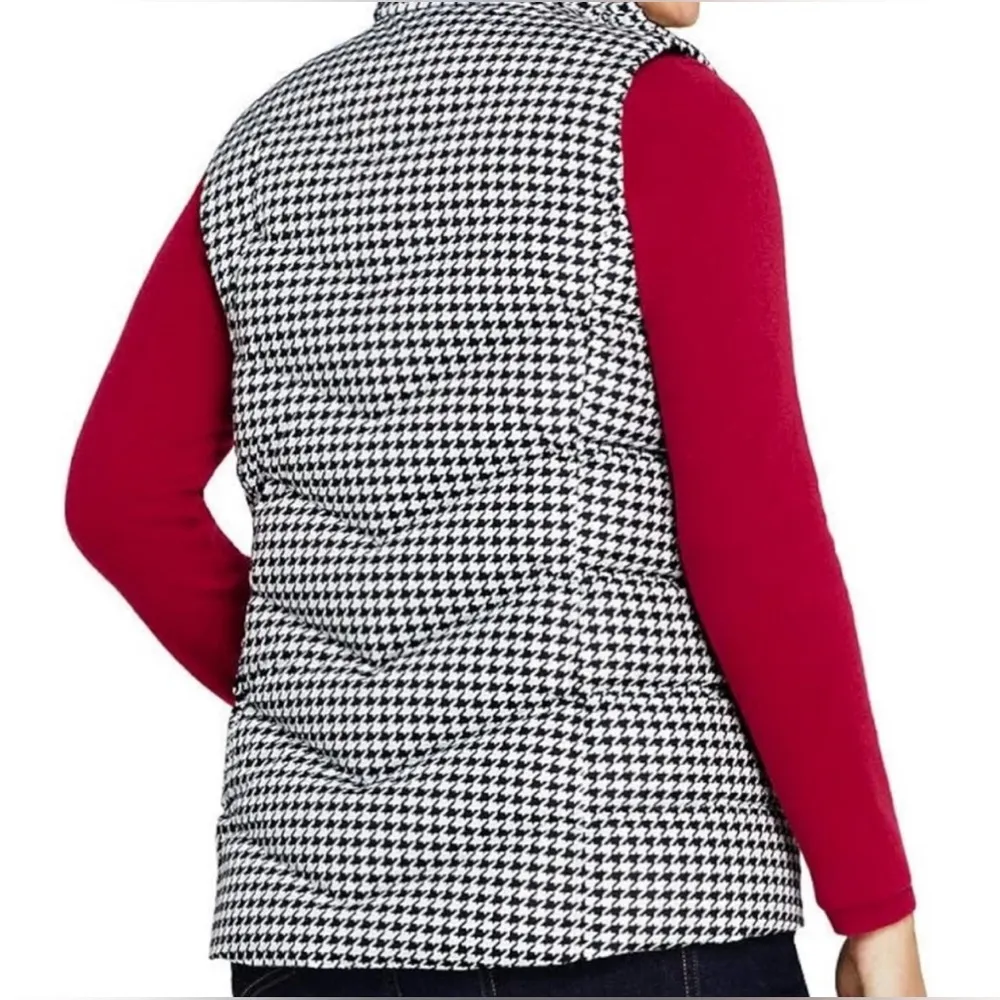 NWT Lands End quilted houndstooth puffer vest. Sz Medium - Image 3