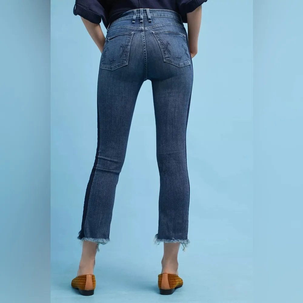 Anthropologie McGuire Vintage Mid-Rise Cropped Raw Hem Jeans Two Tone Denim 26 - Image 7