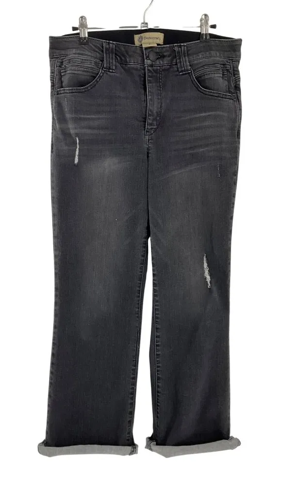 Democracy ab technology Womens black Straight Leg Jeans Size 8 slimming Classic - Image 1