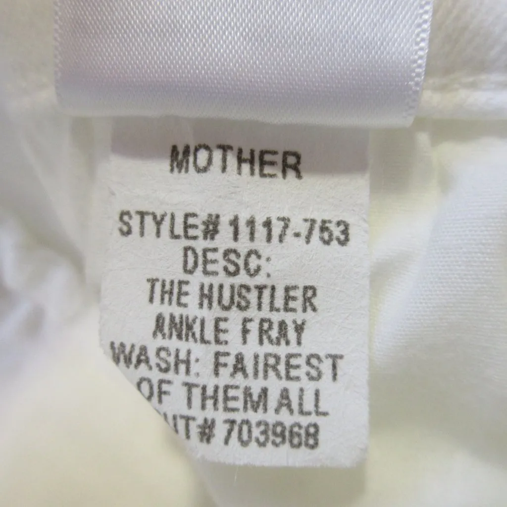 NWT Mother Hustler Ankle Fray in Fairest Of Them All White Stretch Crop Jeans 26 - Image 10