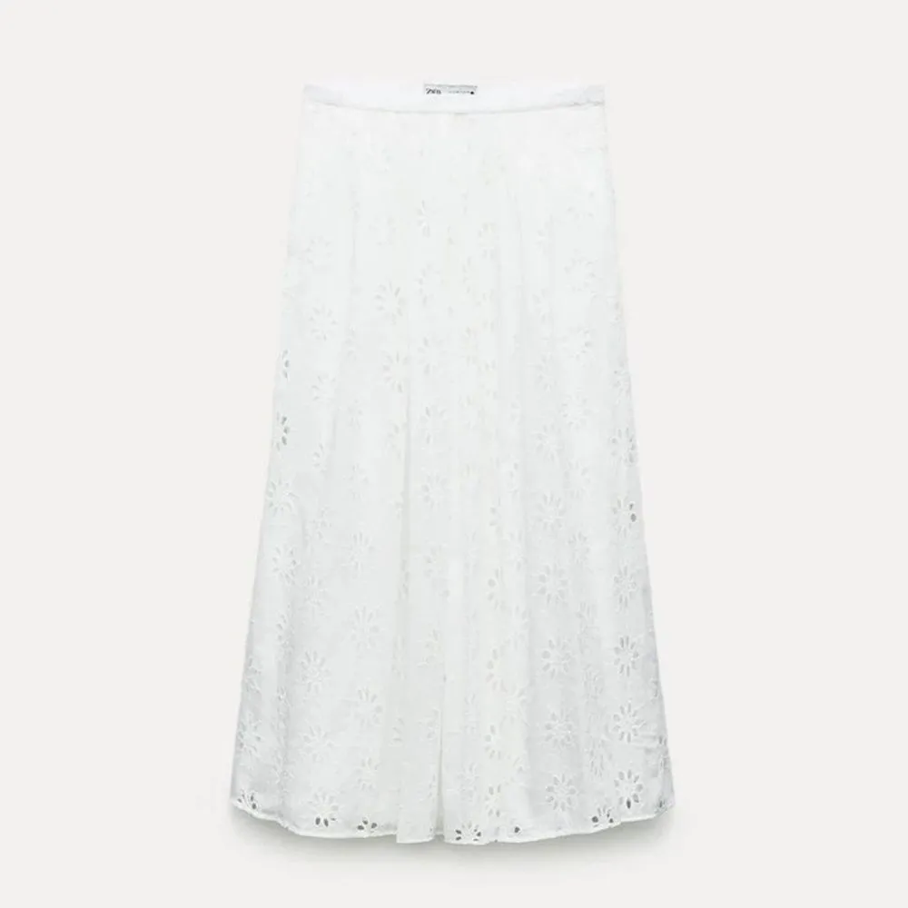 NWT Zara Women’s Cotton Lined Embroidered Eyelet Maxi Skirt Size XL - Image 16