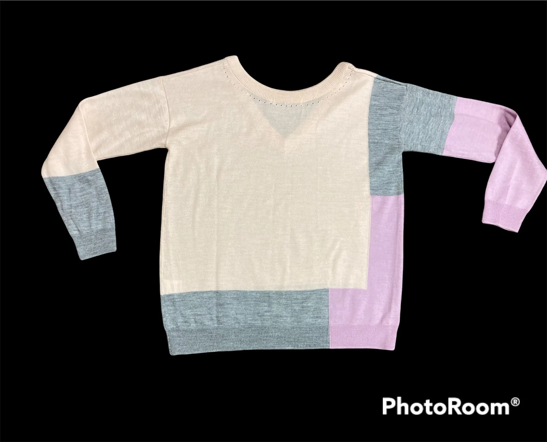 Stitch Fix Harper Lane wool blend Fran color block v-neck sweater size Medium - Image 2