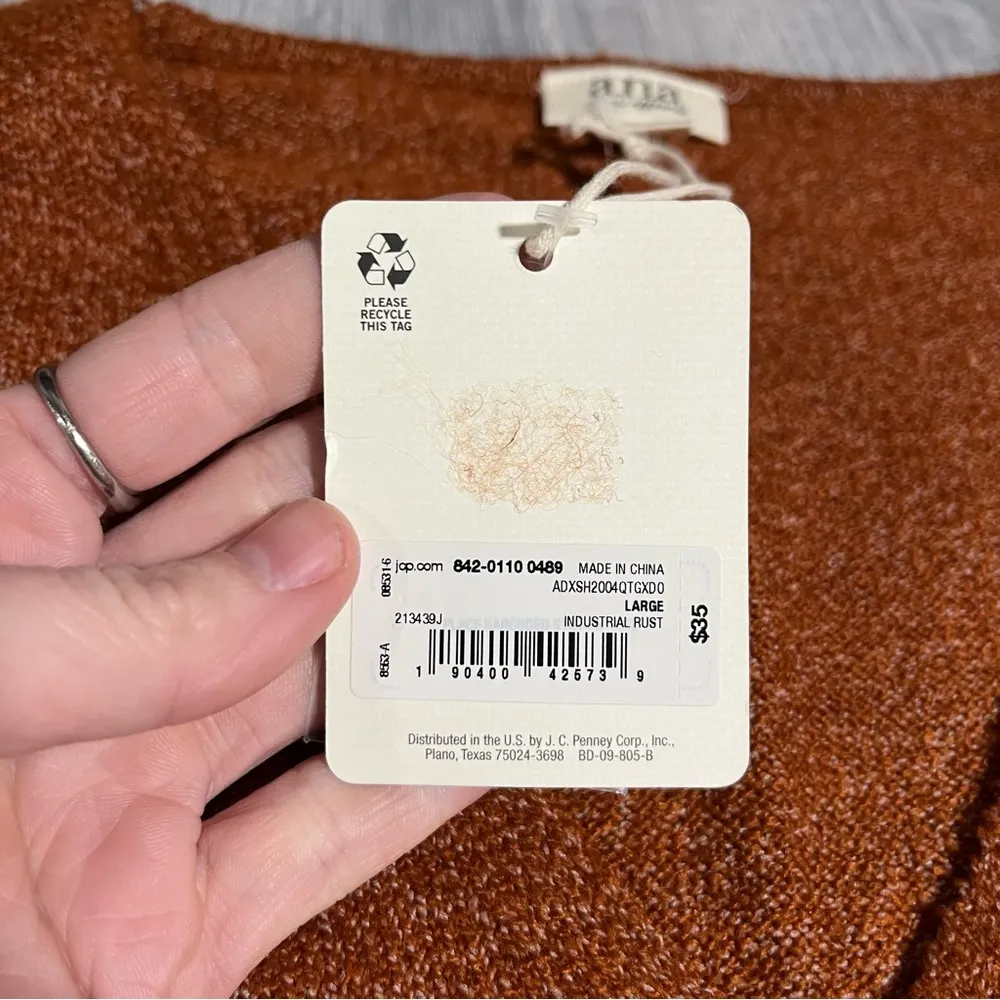 A.N.A A new Apparel Organe V-Neck Long Sleeve Oversize Sweater; Large Women’s - Image 4