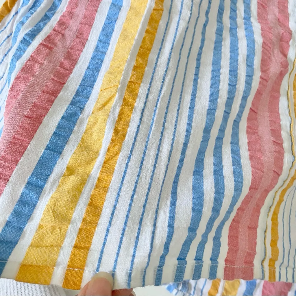 The LOU & GRAY Oversize Multi-Color Striped Balloon Sleeves Blouse - Image 7