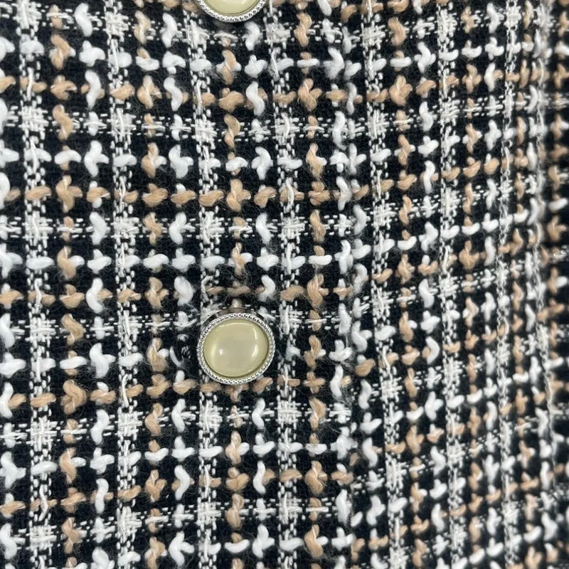 Gabby Skye Tweed Dress Sz 4 Ivy Preppy Academia 60s Mod Style Pearl Fringe Trim - Image 5