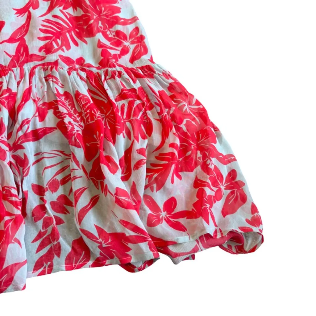 By Anthropologie Long Sleeve V-Neck Chiffon Flowy Dress Sheer Floral Size Medium - Image 5