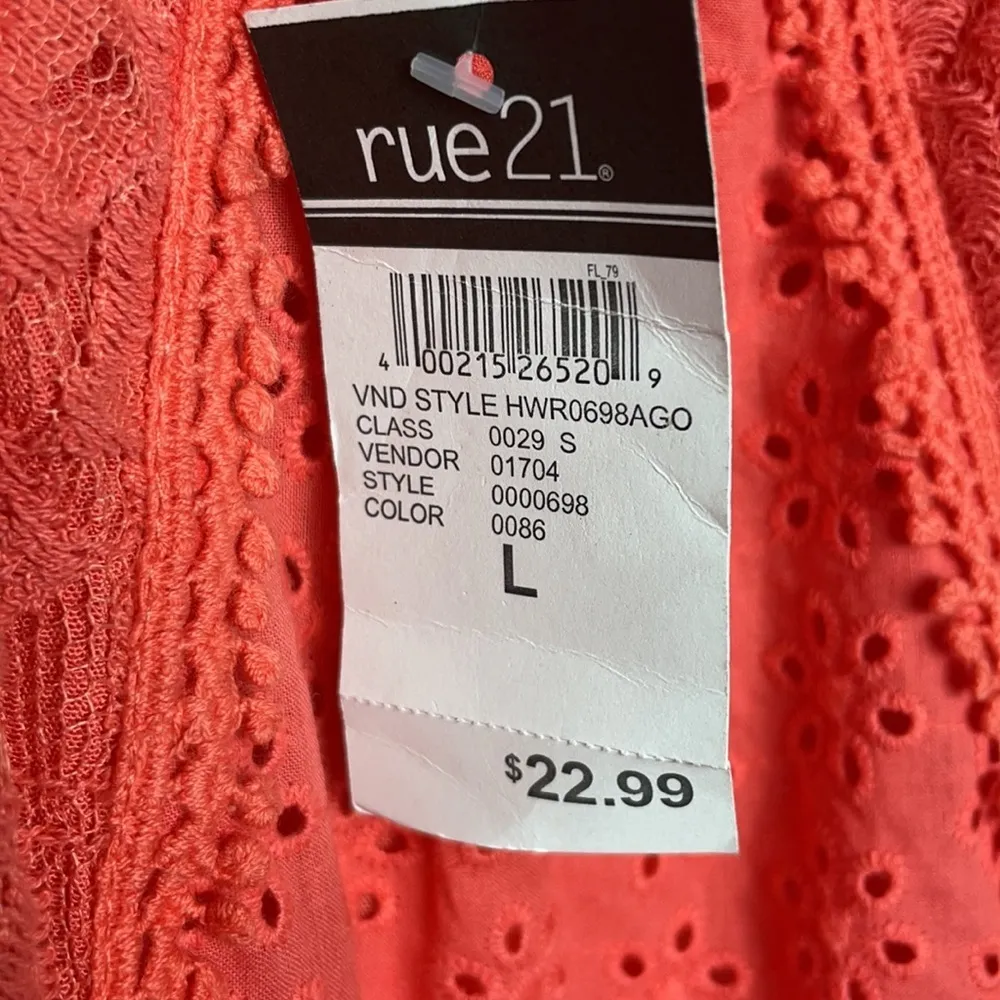 Clover & Scout Handkerchief Halter Top Orange Shirt Size Large - Image 7