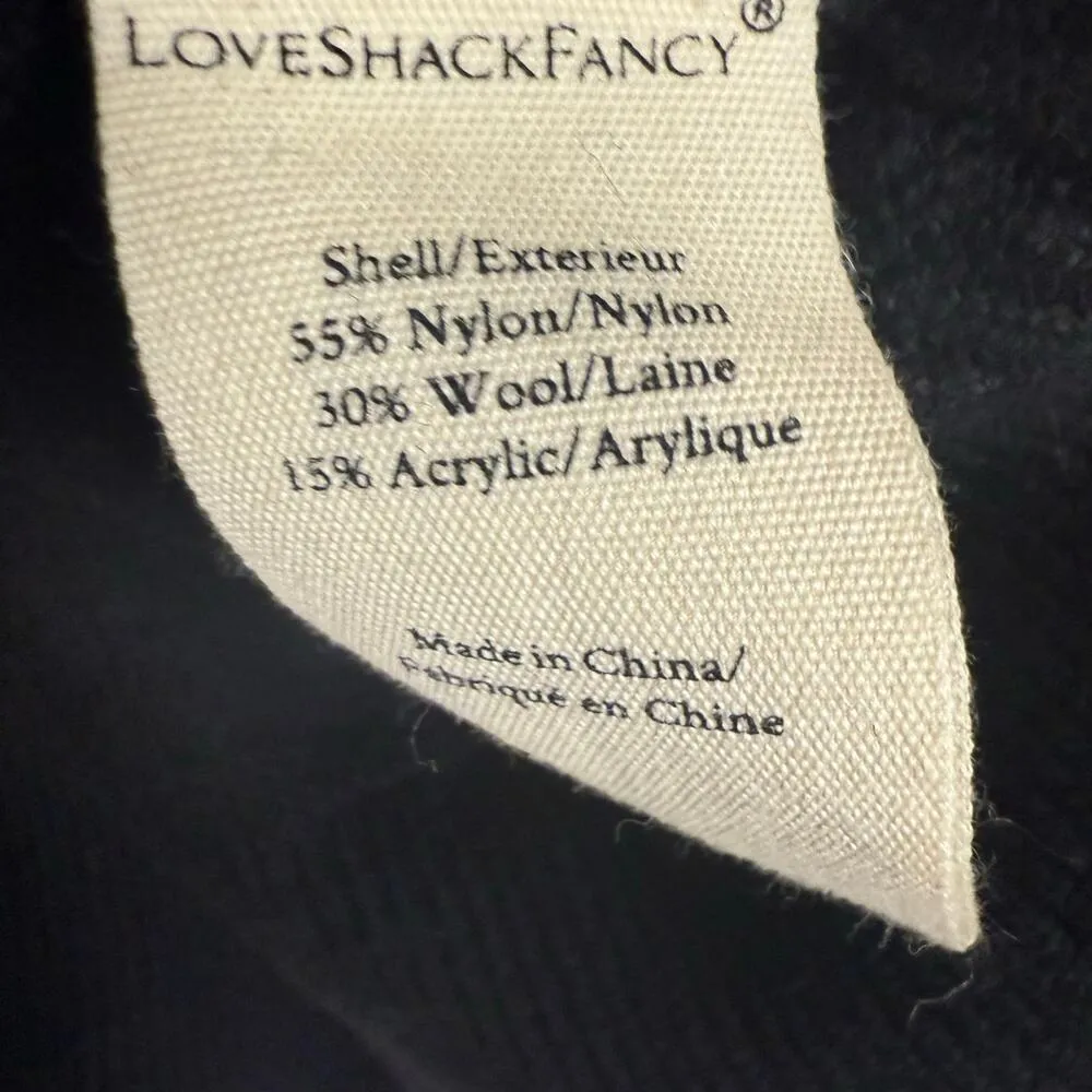 LoveShackFancy Leonora Black Ruffled Knit Wool Pearl Bow Sweater Size Small - Image 12