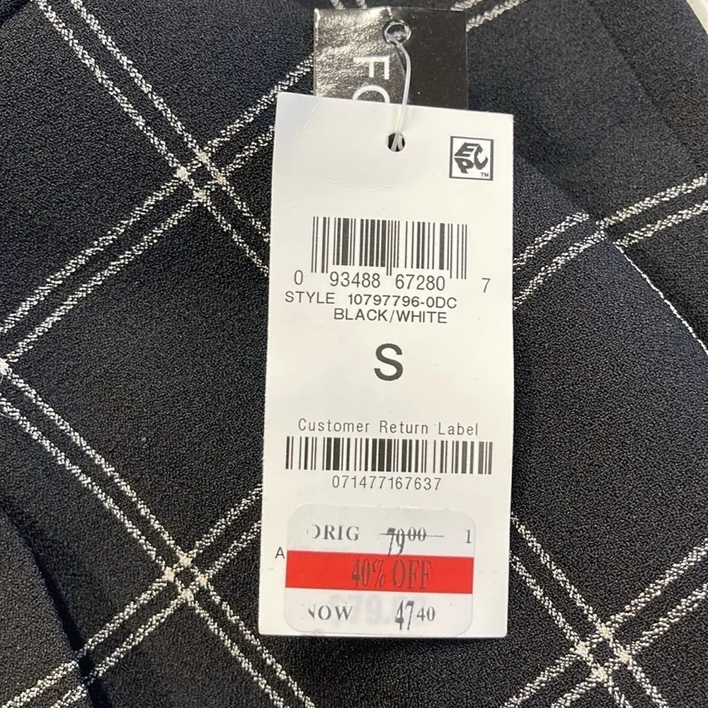 Bar III NWT Black White Window Pain Pull On High Waist Dress Pants Size Small - Image 3