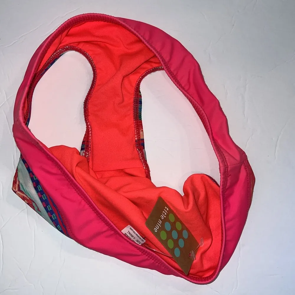 Title Nine Swimsuit Womens XS Bikini Bottoms Pink Blue Striped Aztec NWT - Image 8