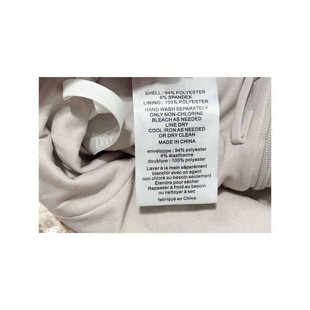 David’s Bridal Long Sequin‎ Sheath Blouson Maxi Dress Gown Cap Sleeves Gold XS - Image 15