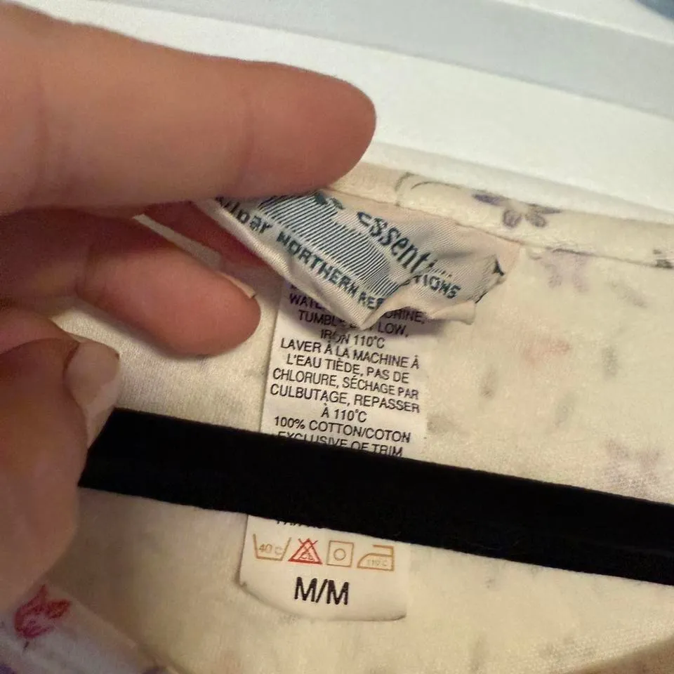 Cottage Essentials Floral Button Up Cardigan Top Cream Pink Blue Cottagecore M Size M - Image 5