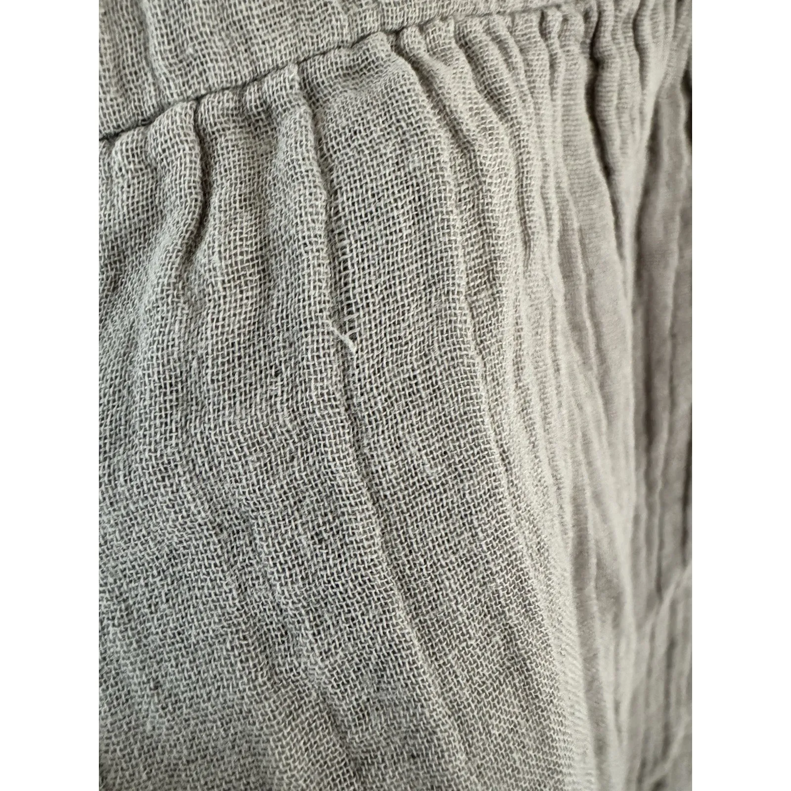 Daily Practice Anthropologie Dress Light Gray Tiered Cotton Gauze Midi Sz Large - Image 5