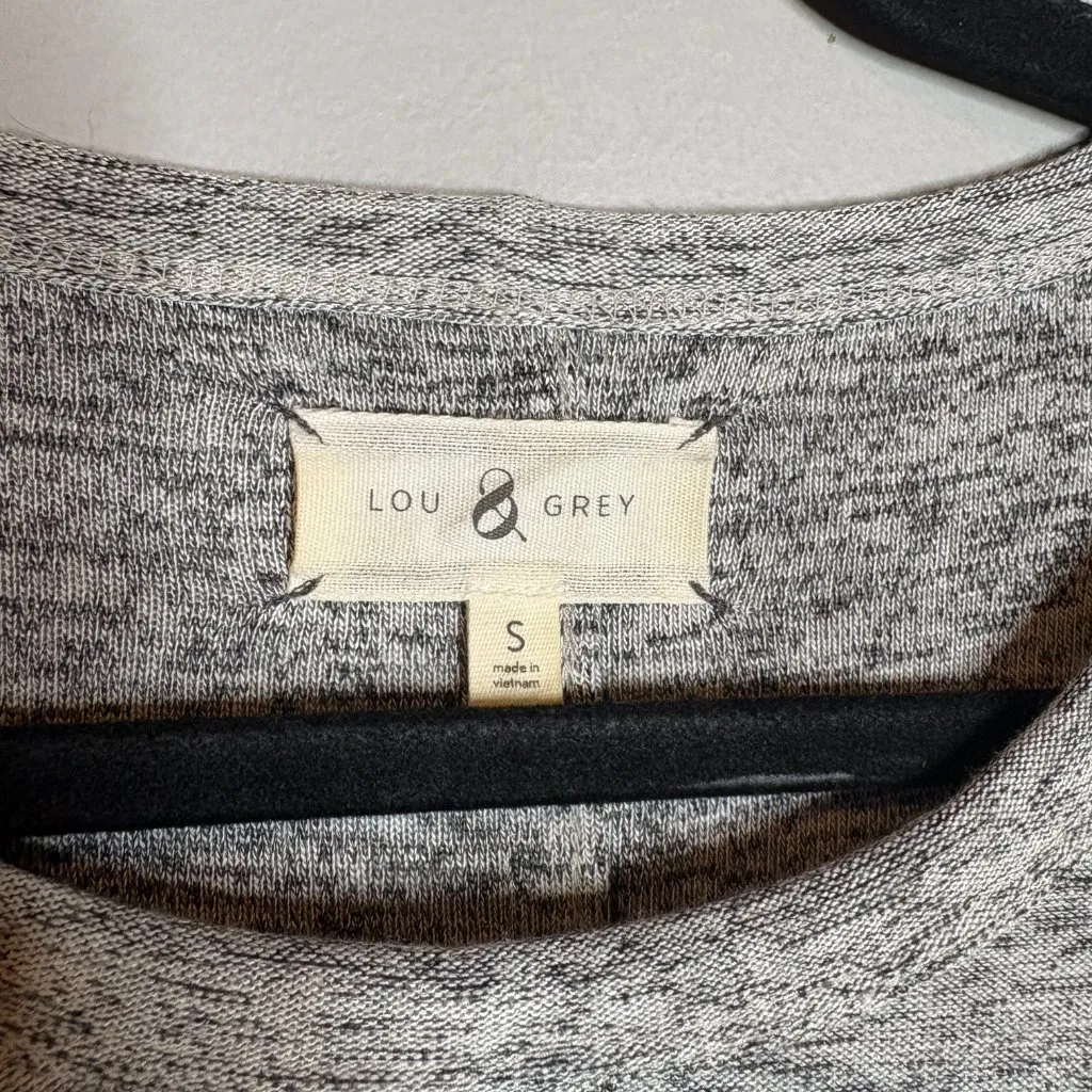 Lou & Grey Gray Striped Short Sleeve Shirt T-shirt Swing Dress - Image 4
