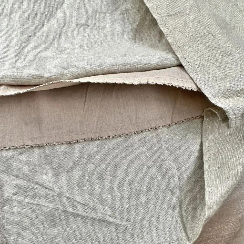 EDME & ESYLLTE x ANTHROPOLOGIE | NWT Linen Gilded Lily Skirt Beige Metallic | 14 - Image 7