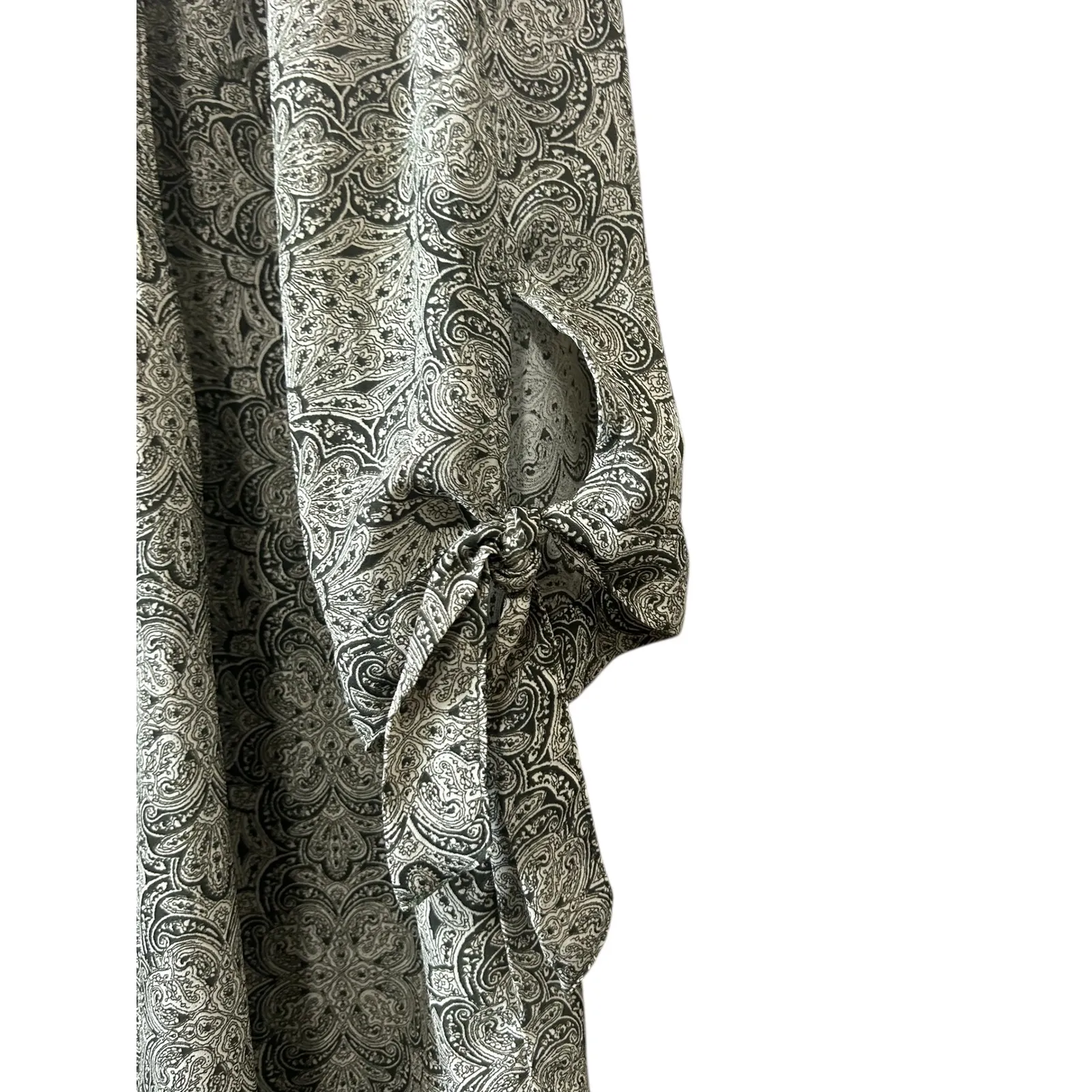 Westport paisley print long sleeve polyester buttom down blouse size 1X‎ - Image 3