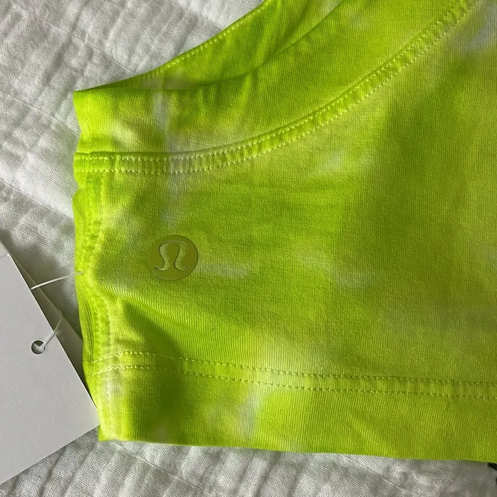 LULULEMON All Yours Cropped Tank Top in Marmoleado Tie Dye Eccentric Lime Size 8 - Image 9